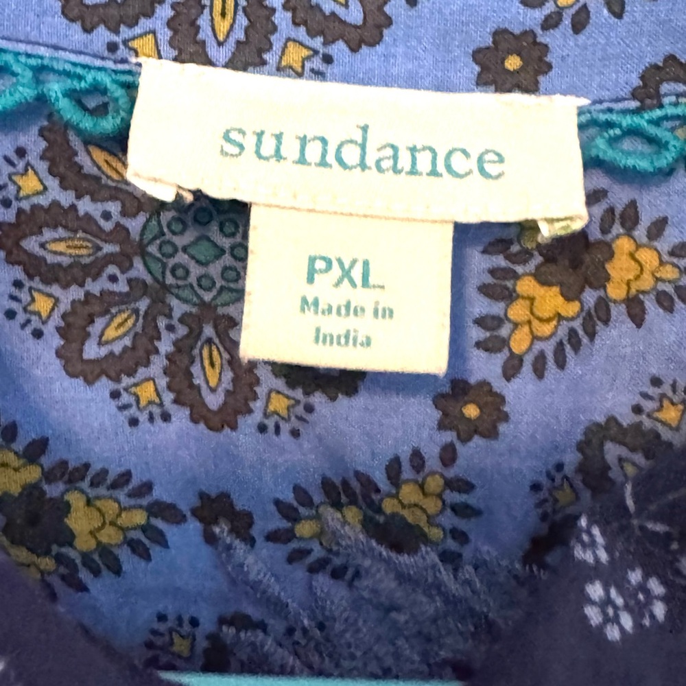 Sundance Blue Floral/Embroidered Western Shirt - Picture 3 of 5